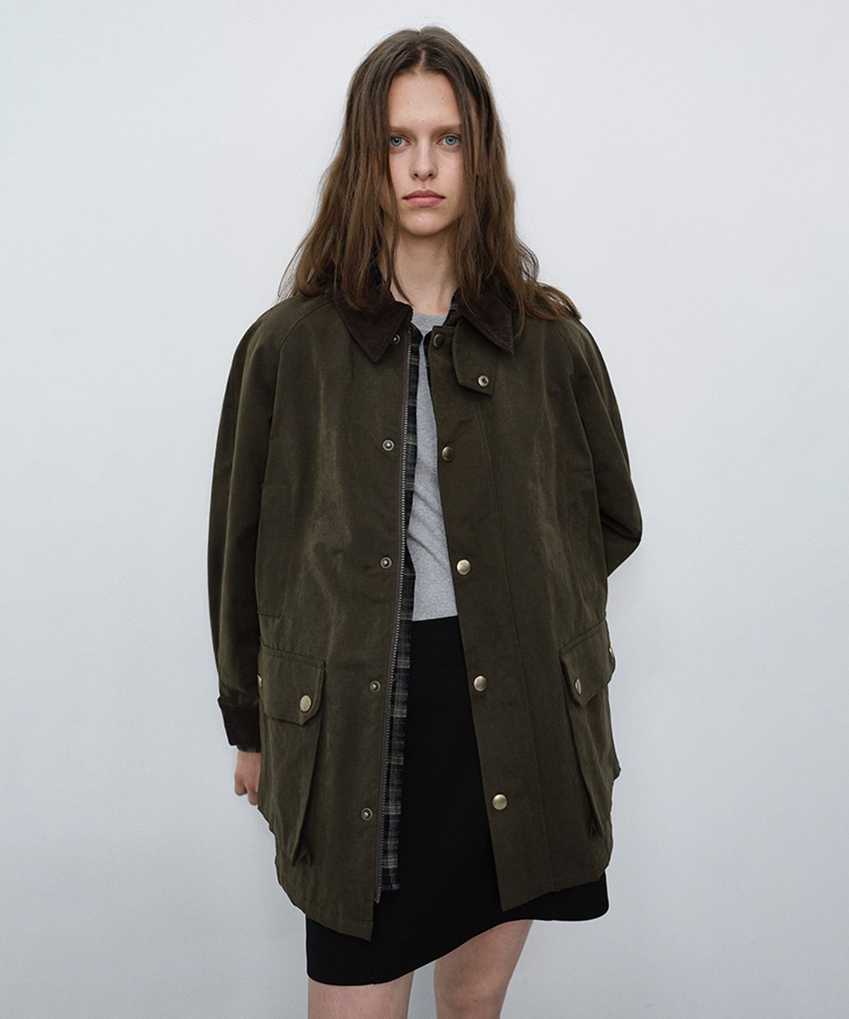 던스트(DUNST) UNISEX WAXED COTTON HUNTING JACKET_UDJU6C111_KHAKI