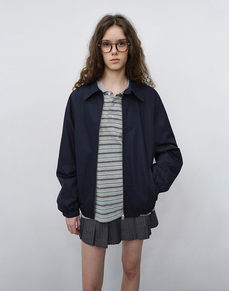 UNISEX COLLARED BLOUSON JACKET_UDJU6C112_NAVY