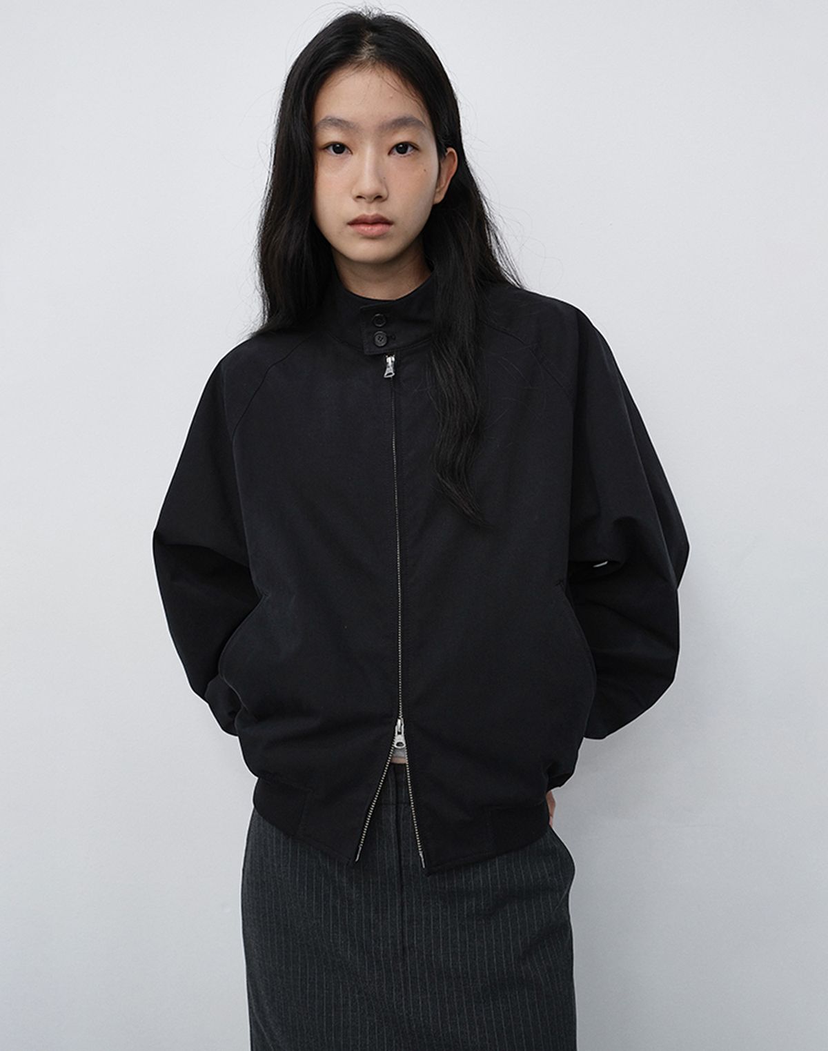 던스트(DUNST) UNISEX VOLUME HARRINGTON JACKET_UDJU6C110_BLACK