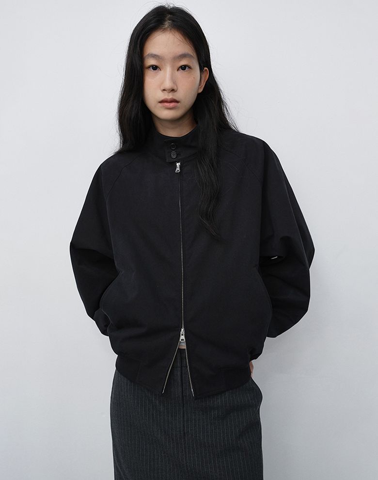 UNISEX VOLUME HARRINGTON JACKET_UDJU6C110_BLACK