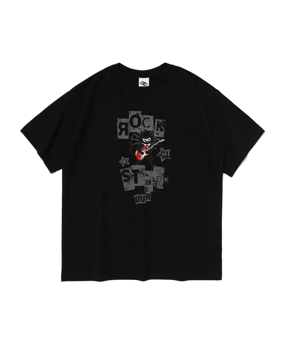 오언더알(OUNDERR) ROCK STAR CAT 반팔티셔츠 (블랙)