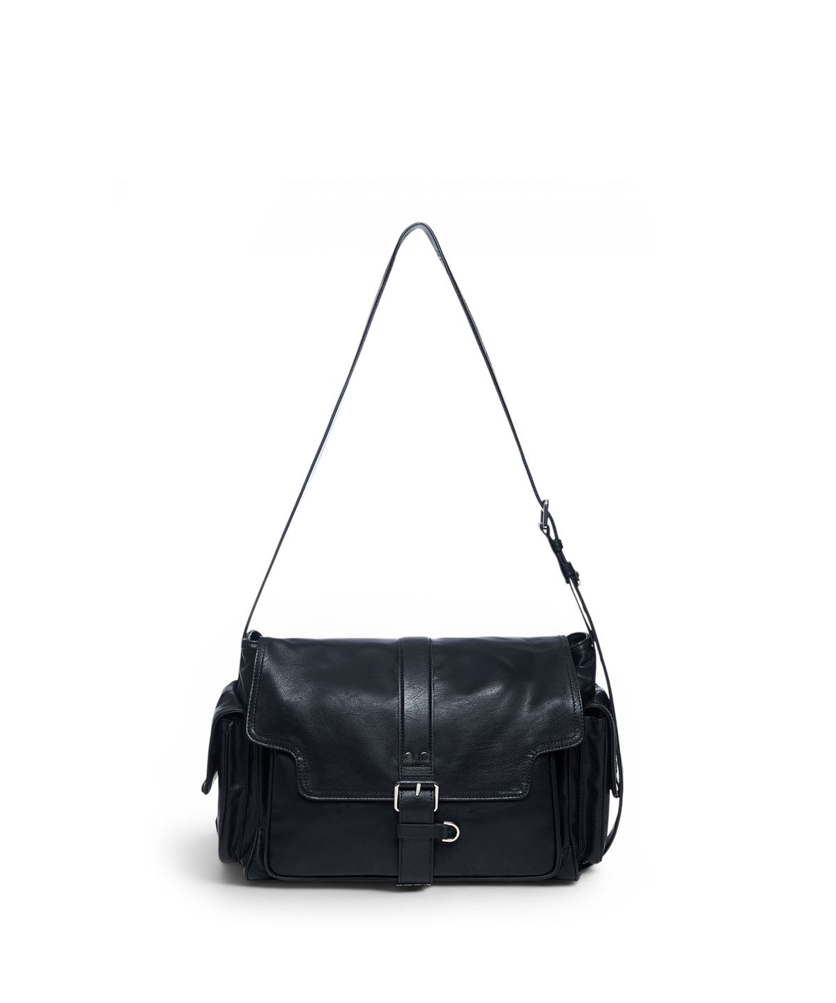 마뗑킴(MATIN KIM) DUAL POCKET MESSENGER BAG IN BLACK