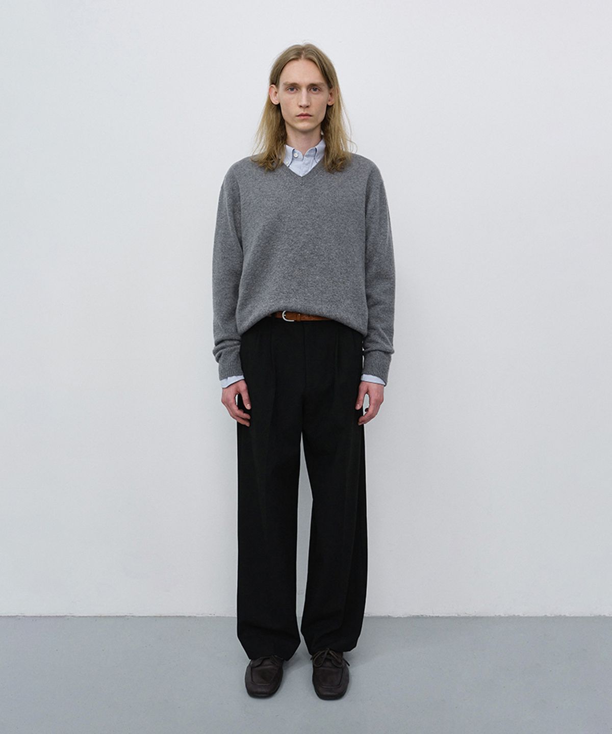 던스트 포 맨(DUNST FOR MEN) DOUBLE PLEATED WIDE SLACKS_UDPA6C313_BLACK