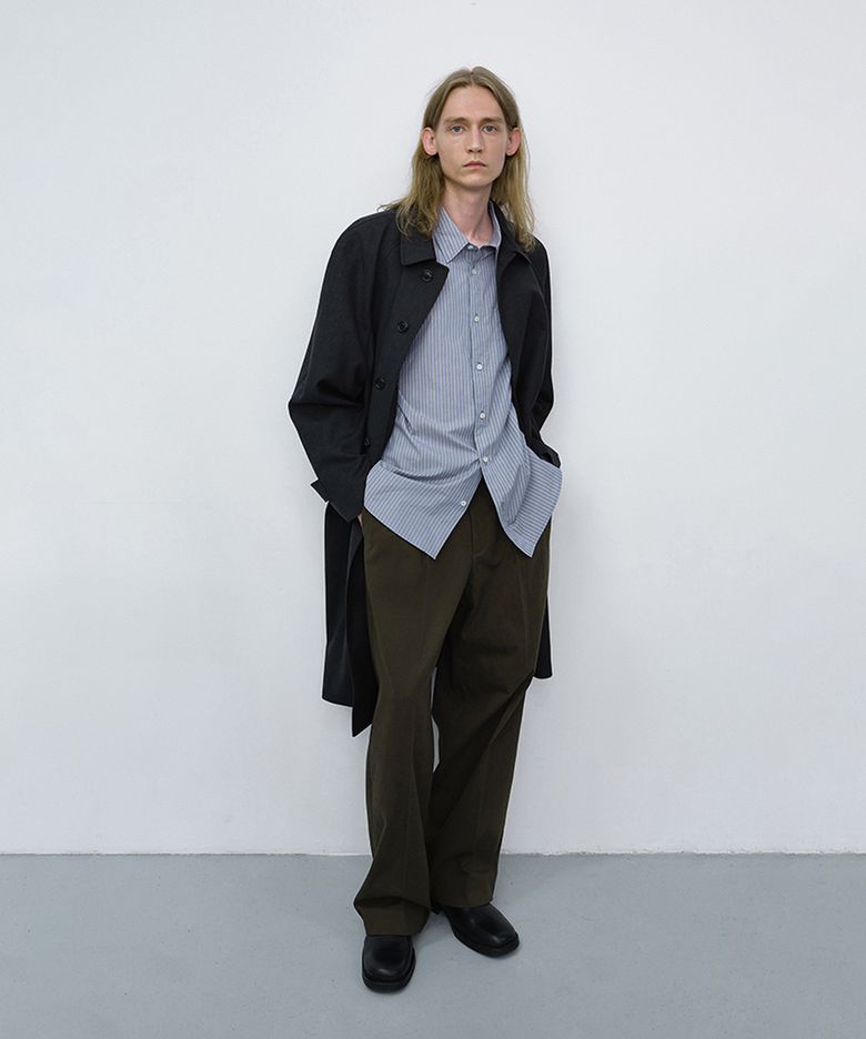 DOUBLE PLEATED WIDE CHINO SLACKS_UDPA6C303_KHAKI