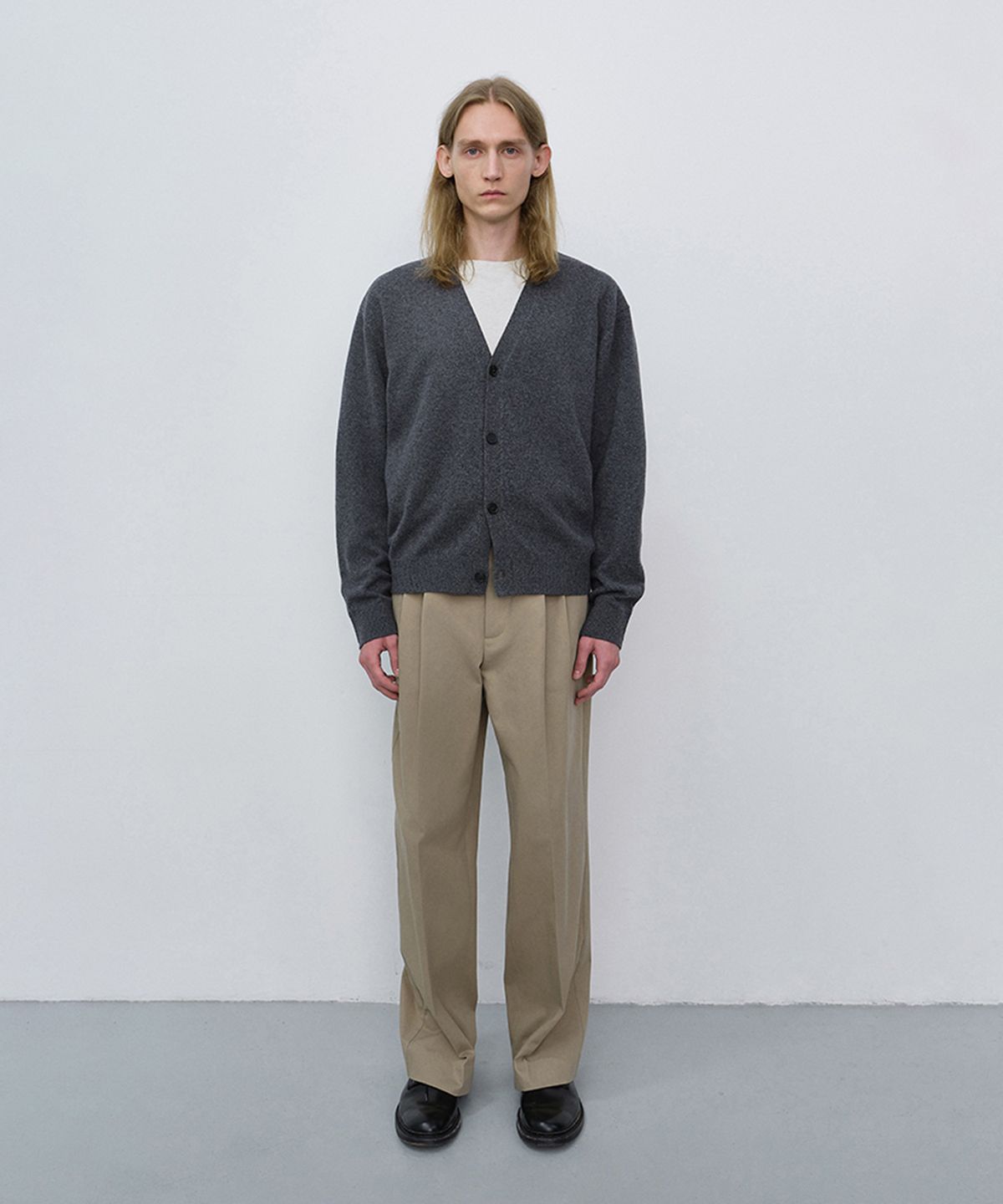 던스트 포 맨(DUNST FOR MEN) DOUBLE PLEATED WIDE CHINO SLACKS_UDPA6C303_BEIGE