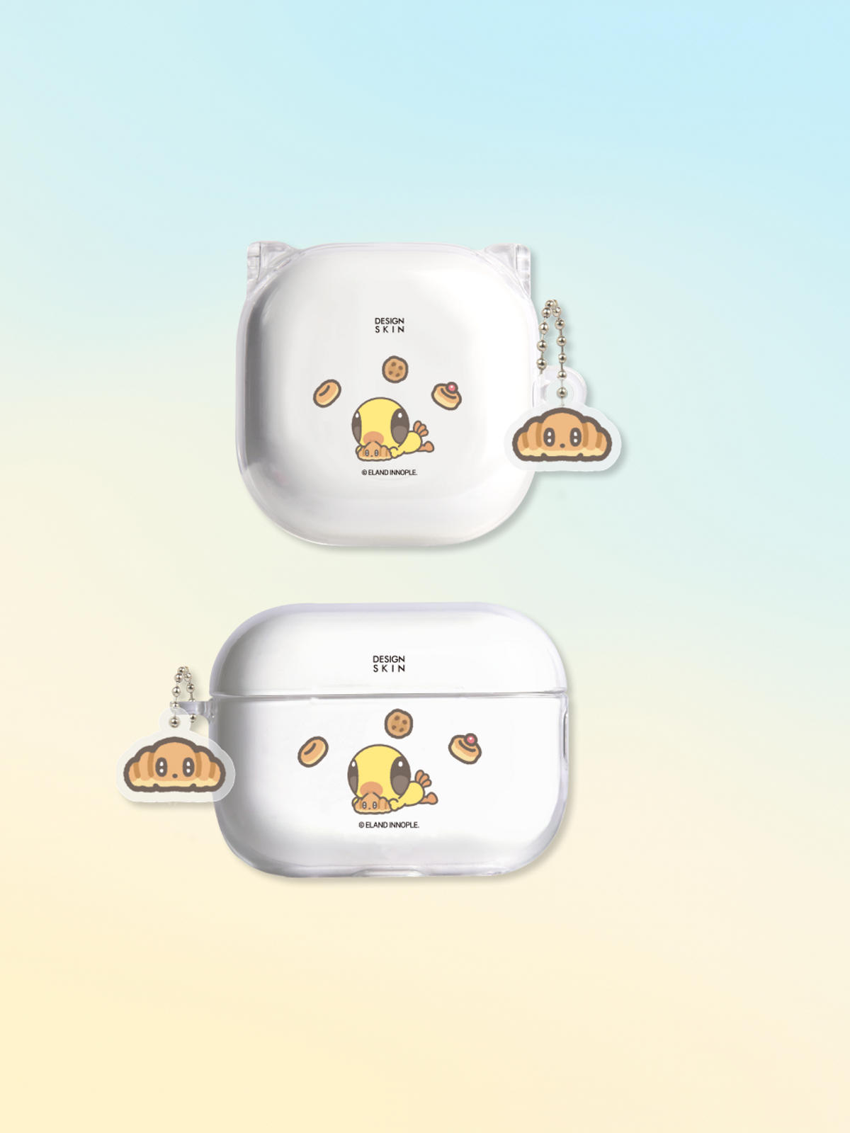 디자인스킨(DESIGNSKIN) [그래픽마켓] 에어팟/버즈 PC 클리어 케이스+키링-따개비루