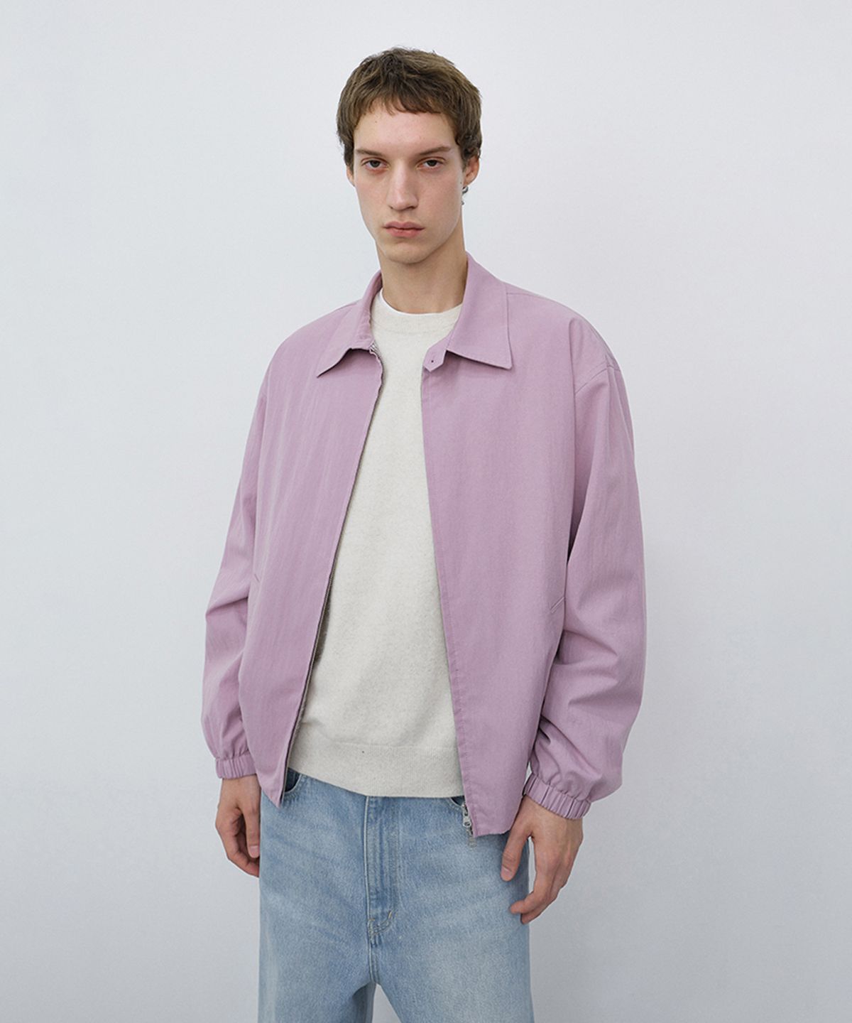 던스트 포 맨(DUNST FOR MEN) UNISEX COLLARED BLOUSON JACKET_UDJU6C112_LAVENDER PINK