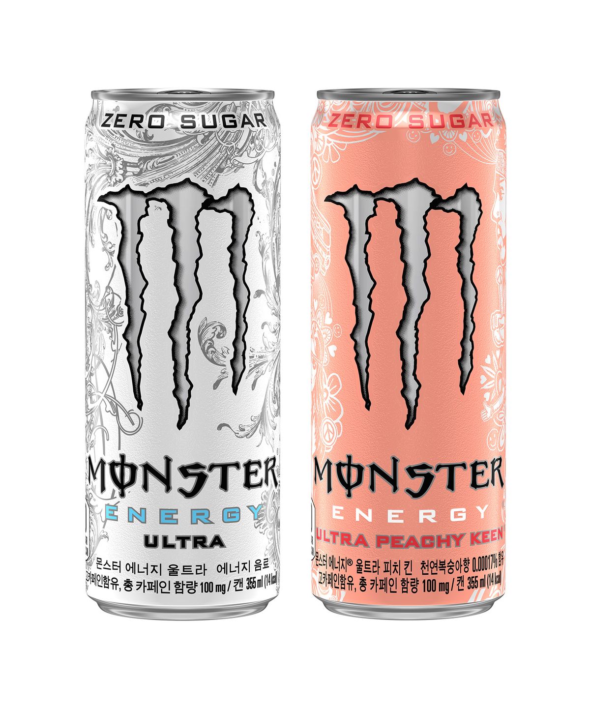 몬스터에너지(MONSTERENERGY) 몬스터 에너지 울트라 355 캔 24개+몬스터 에너지 피치킨 355 캔  24개