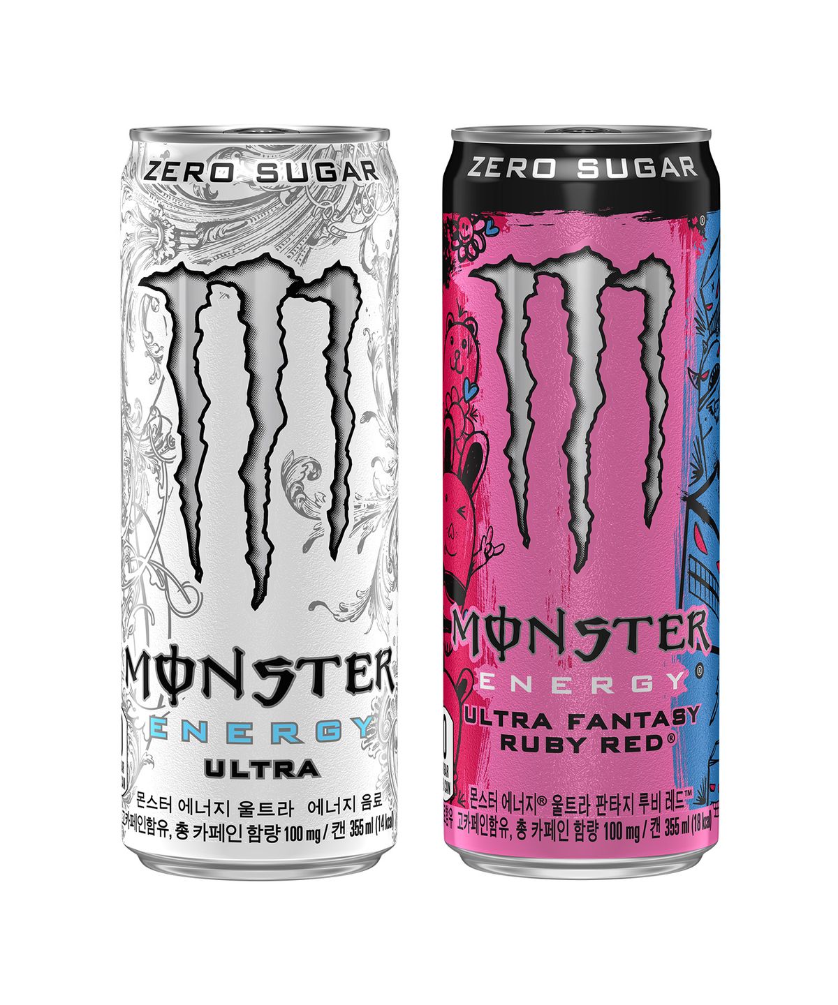몬스터에너지(MONSTERENERGY) 몬스터 에너지 울트라 355 캔 24개+몬스터 에너지 루비레드 355 캔  24개
