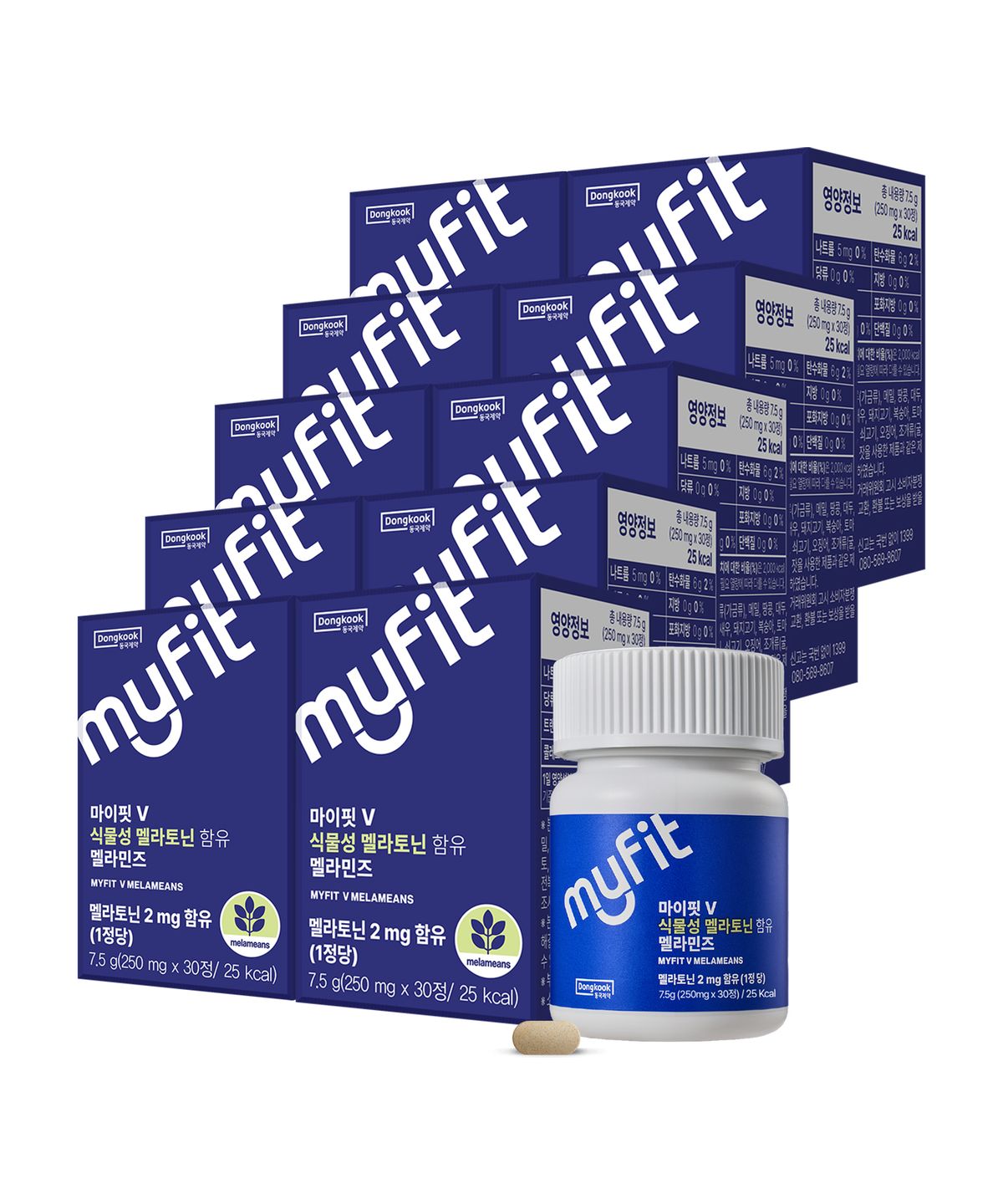 마이핏(MYFIT) 동국제약 식물성 멜라토닌 함유 멜라민즈 30정 10박스