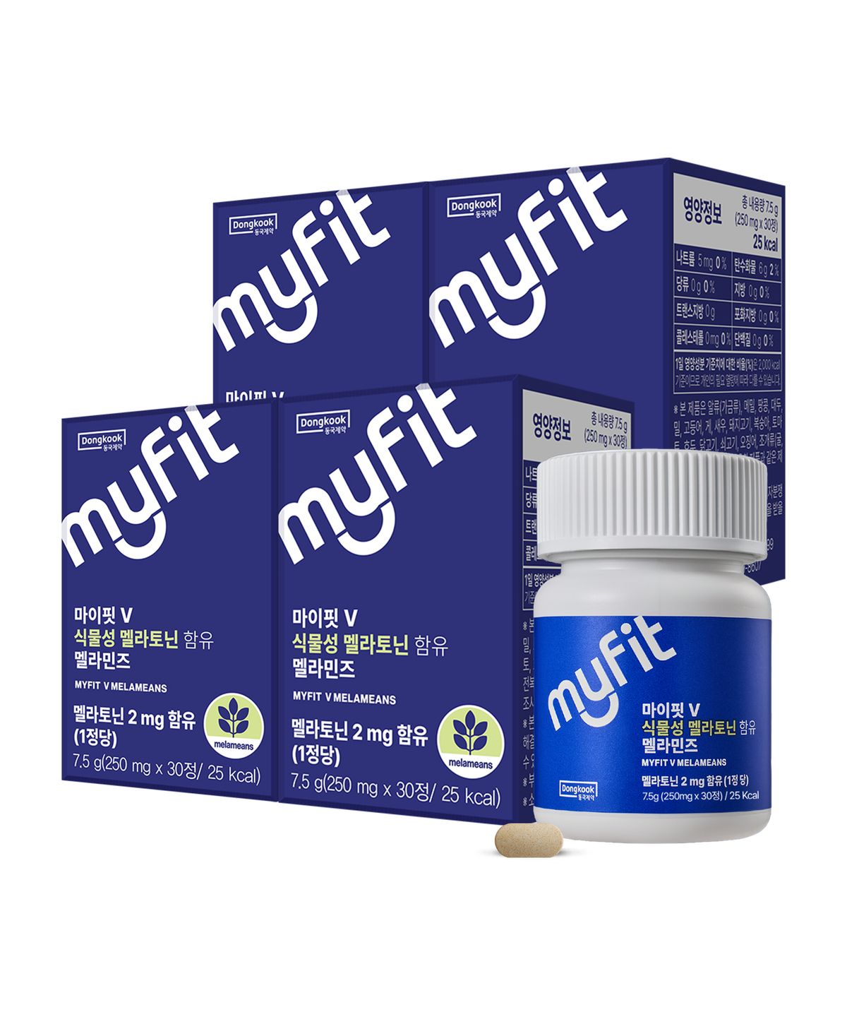 마이핏(MYFIT) 동국제약 식물성 멜라토닌 함유 멜라민즈 30정 4박스
