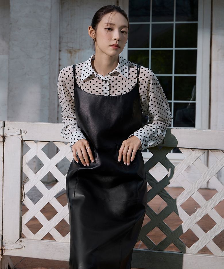 [최미나수 PICK] [Women] Polka Dot Cropped Shirt (PPBAH5402)