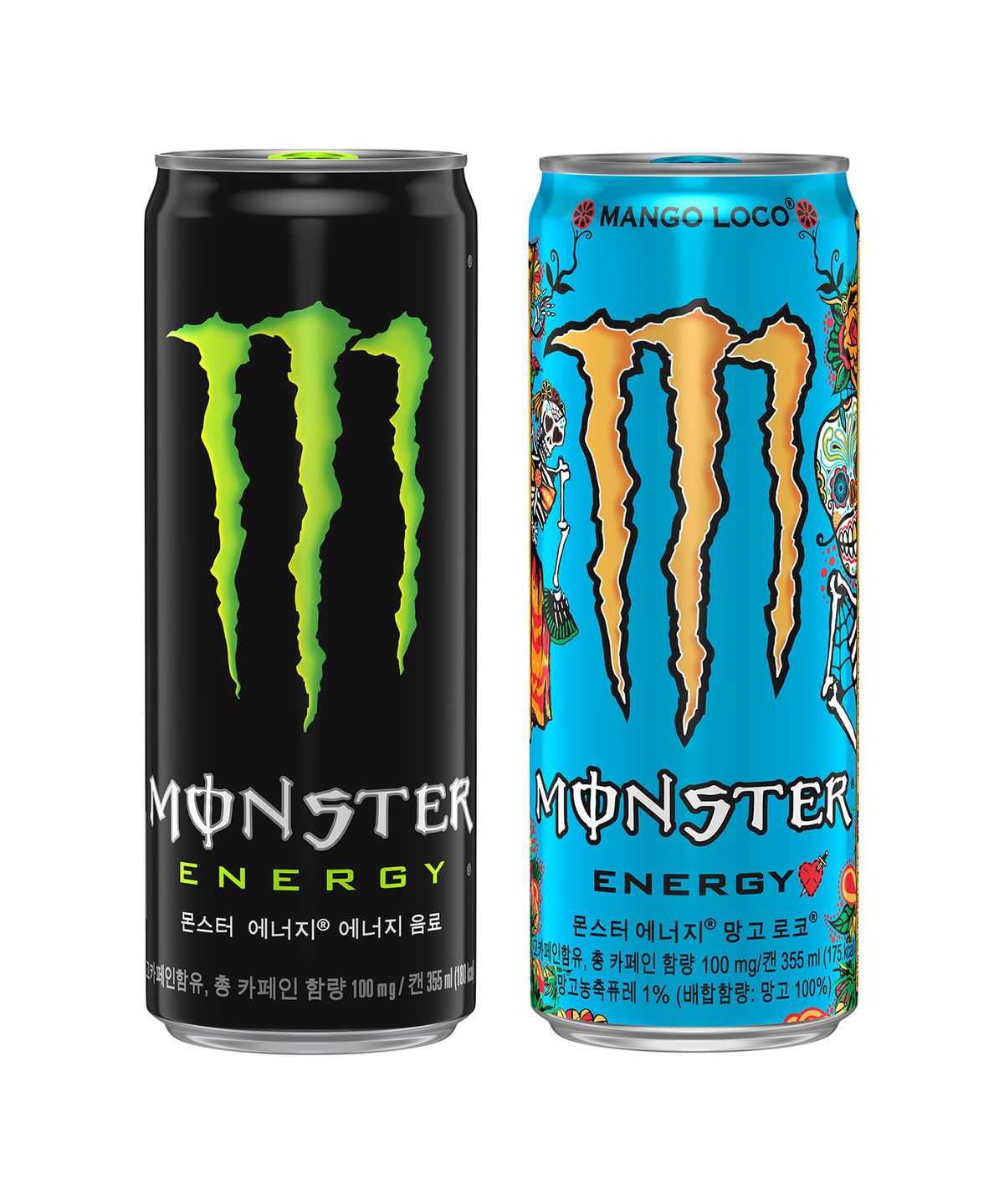 몬스터에너지(MONSTERENERGY) 몬스터 에너지 그린 355 캔 24개+몬스터 에너지 망고로꼬 355 캔  24개