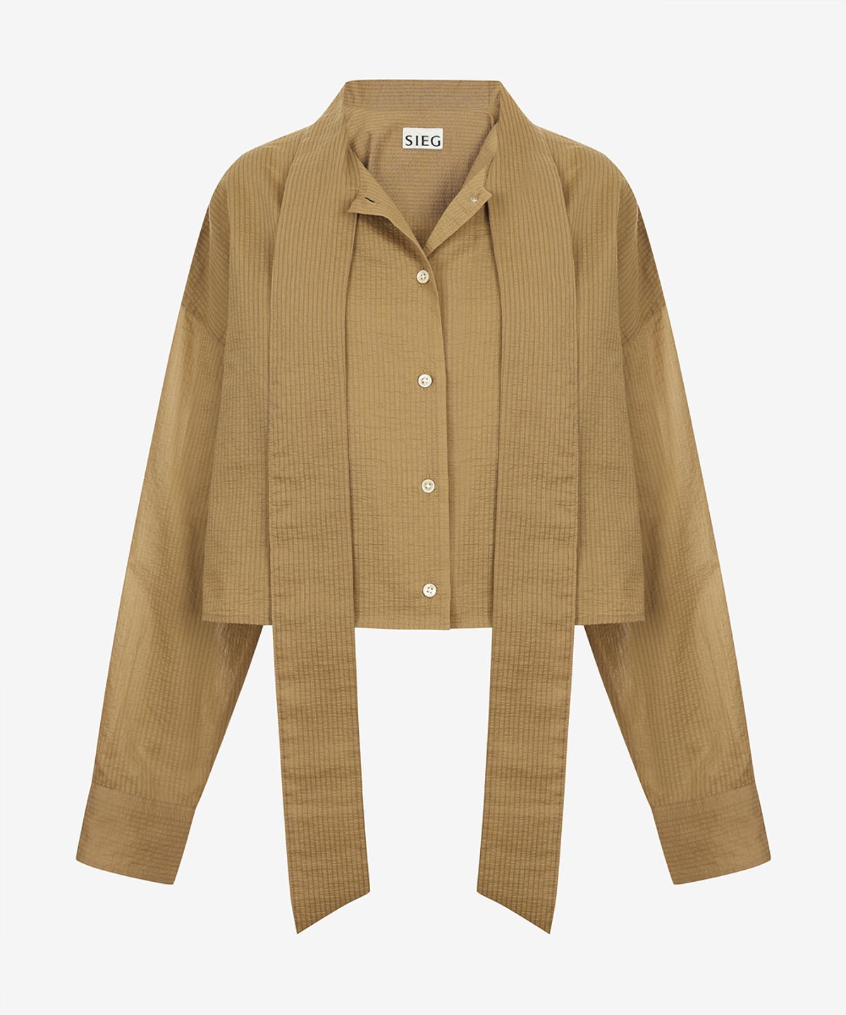 지이크 서촌 하우스(SIEG SEOCHON HAUS) [Women] Tie-Neck Cropped Shirt (PPBAH5405)