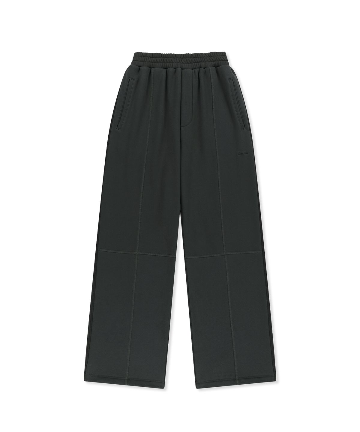 마뗑킴(MATIN KIM) COLORBLOCK CUT SEAM SWEATPANTS IN BLACK