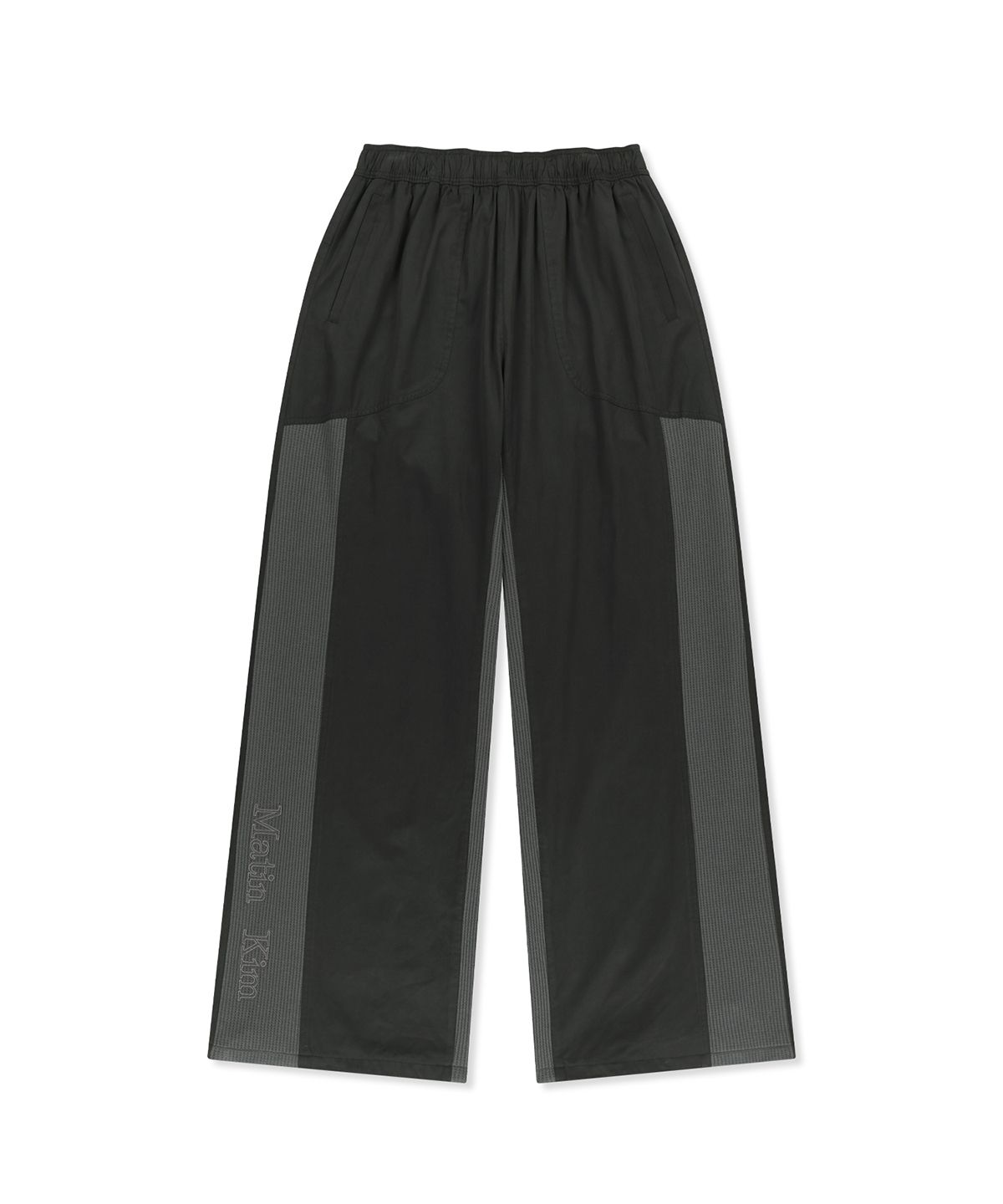 마뗑킴(MATIN KIM) WAFFLE COLOR BLOCK TRACK PANTS IN BLACK