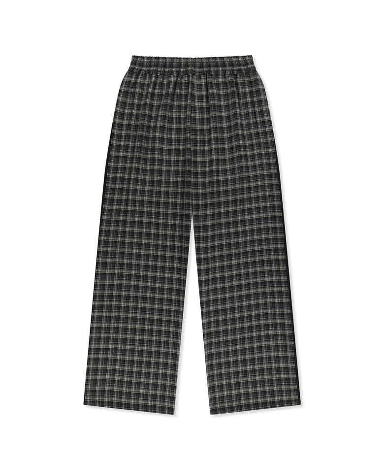 CHECK MIX JERSEY PANTS IN BLACK