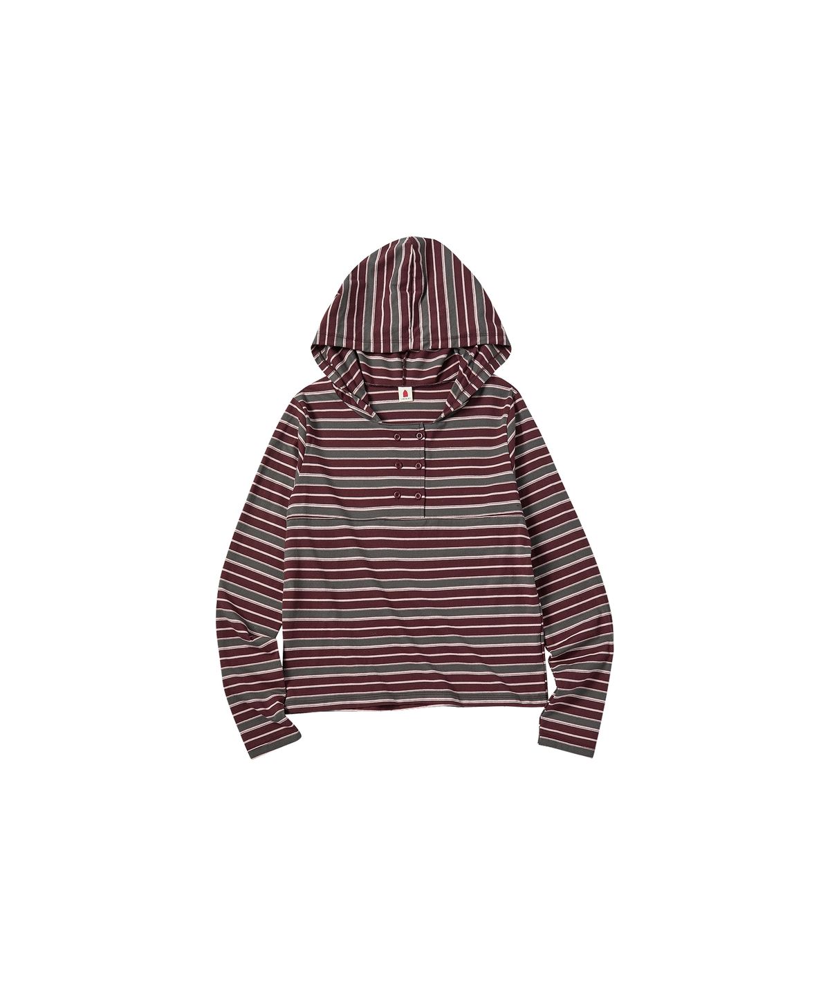 꼬모니노즈(COMONINOZ) W DOUBLE BUTTON HOOD [WINE]