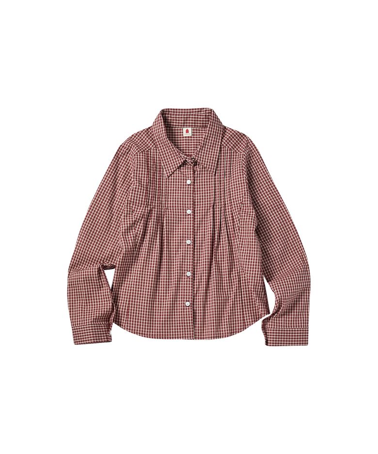 W AUTUMN PINTUCK SHIRT [RED]