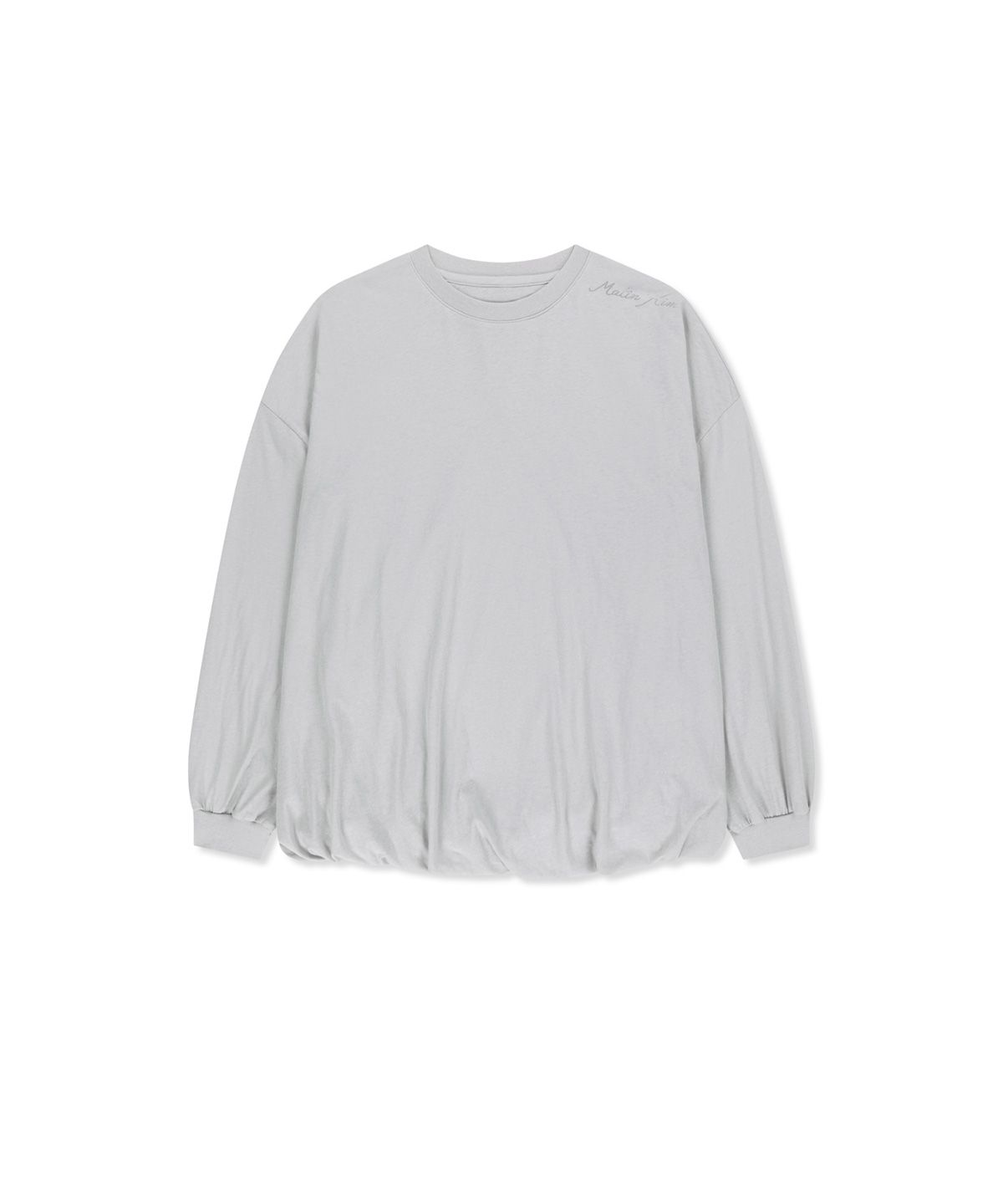 마뗑킴(MATIN KIM) BLOUSON HEM OVERFIT TOP IN LIGHT GREY