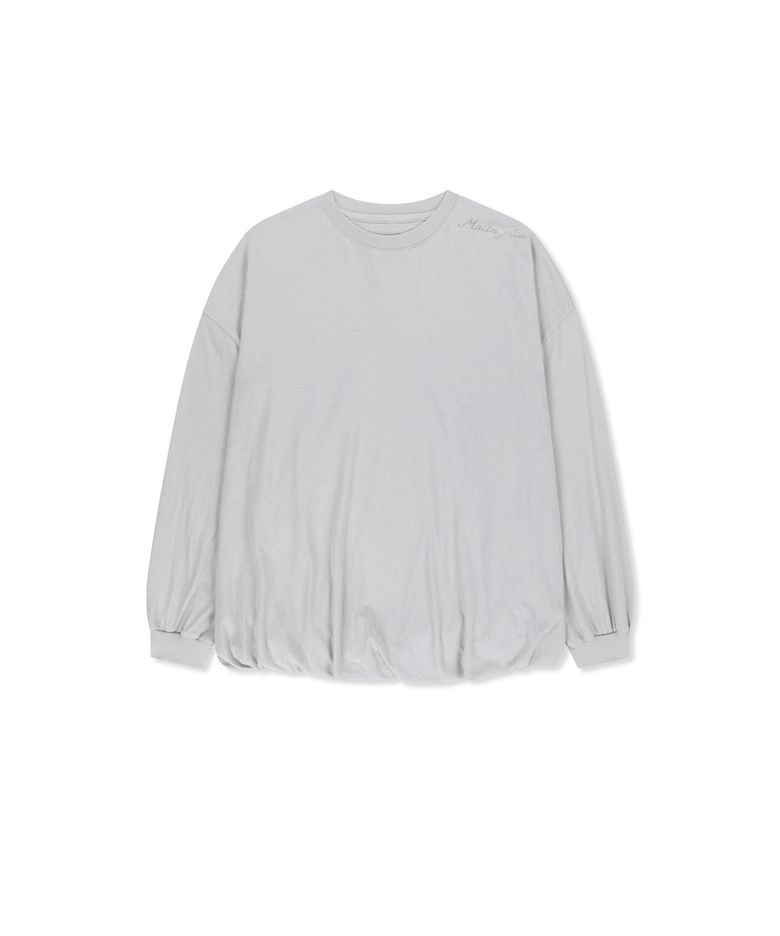 BLOUSON HEM OVERFIT TOP IN LIGHT GREY