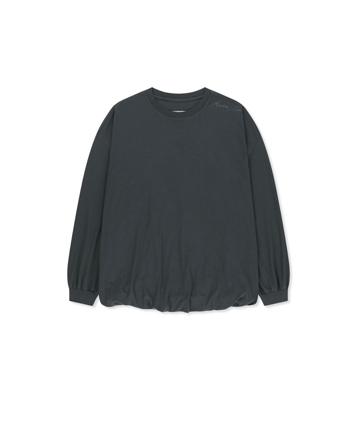 마뗑킴(MATIN KIM) BLOUSON HEM OVERFIT TOP IN CHARCOAL