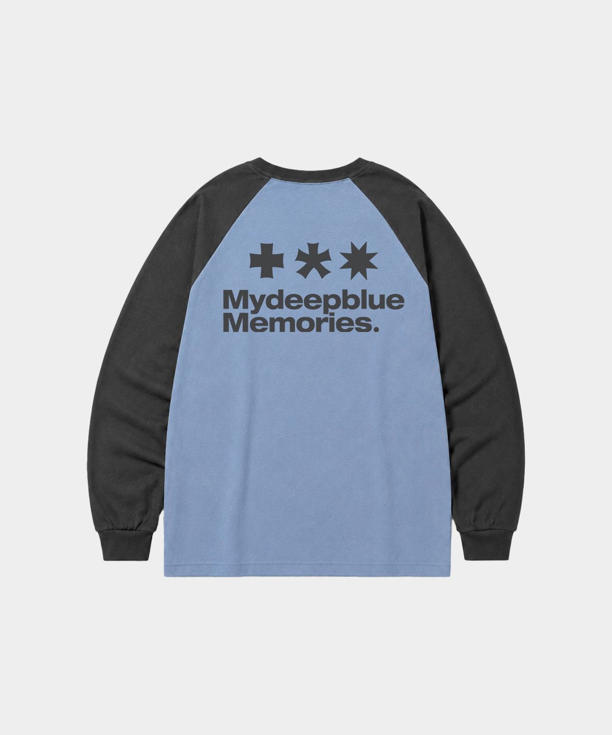 마이딥블루메모리즈(MY DEEP BLUE MEMORIES) Mm Symbol Logo Raglan Tee (BLUE/CHARCOAL)