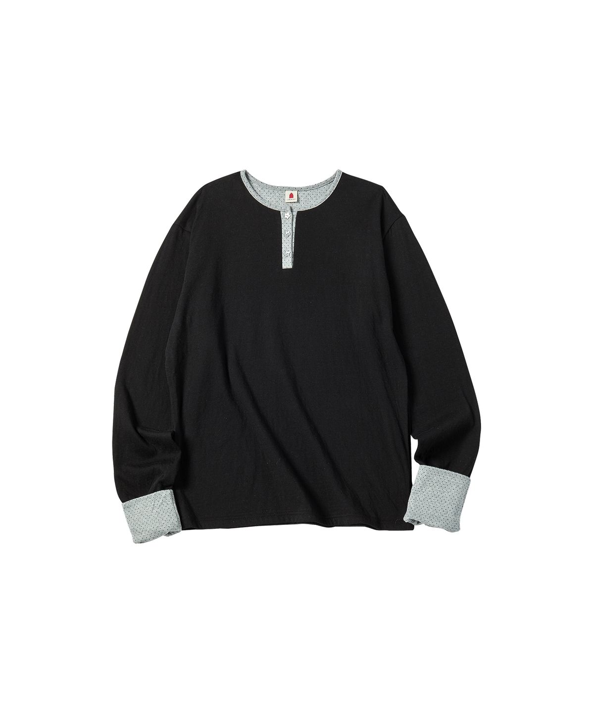 꼬모니노즈(COMONINOZ) W DOT LAYERING T-SHIRT [BLACK]