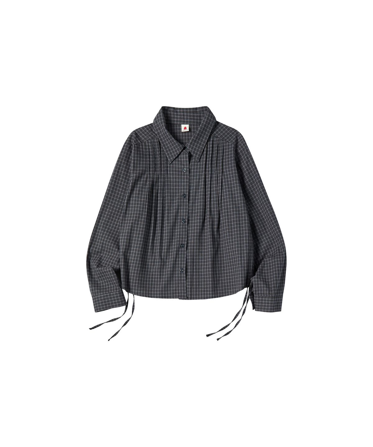 꼬모니노즈(COMONINOZ) W PINTUCK STRING SHIRTS [NAVY]
