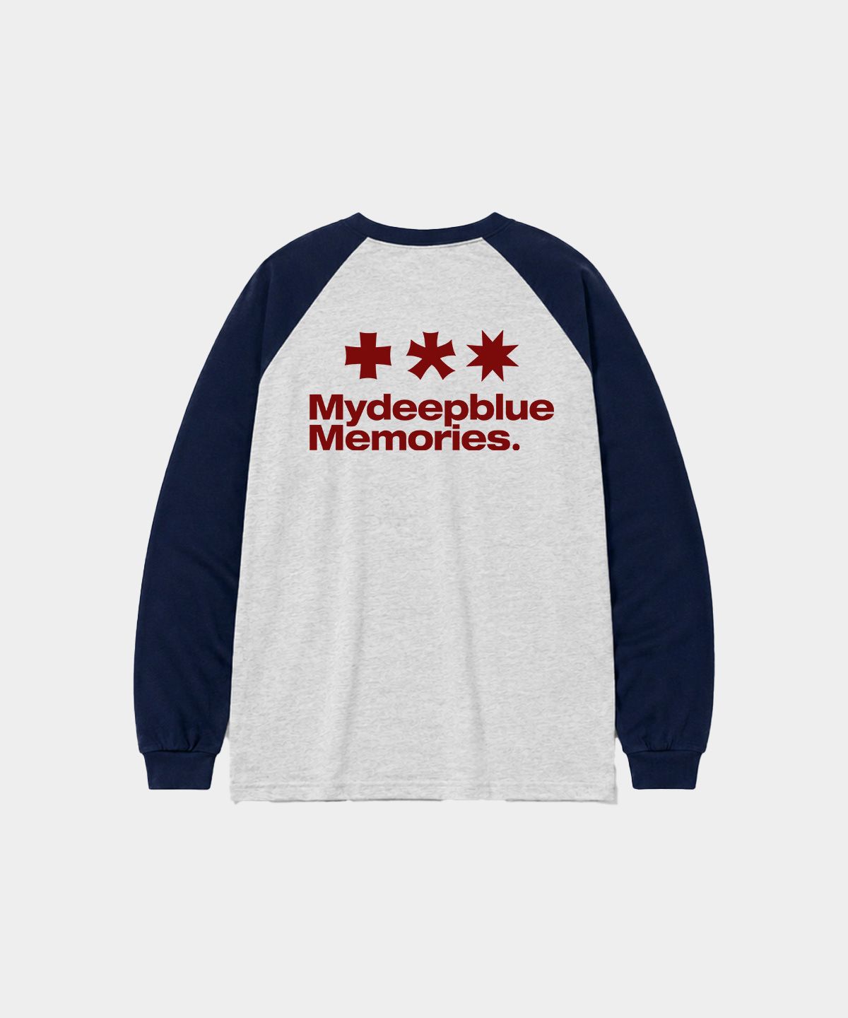 마이딥블루메모리즈(MY DEEP BLUE MEMORIES) Mm Symbol Logo Raglan Tee (GREY/NAVY)