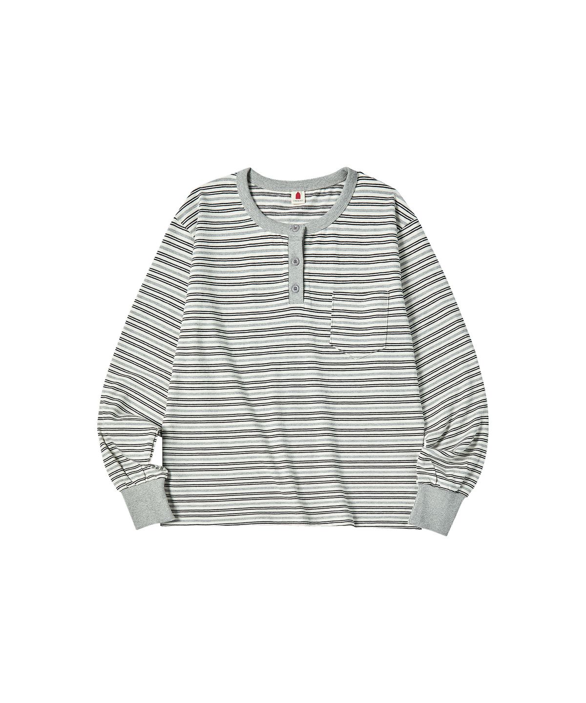 꼬모니노즈(COMONINOZ) W MELLOW STRIPE T-SHIRT [GRAY]