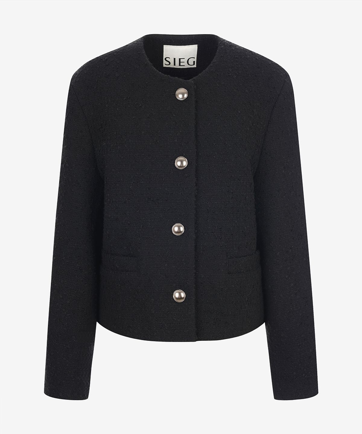 지이크 서촌 하우스(SIEG SEOCHON HAUS) [Women] Fancy Tweed Round Neck Crop Jacket (PPMAH6407)