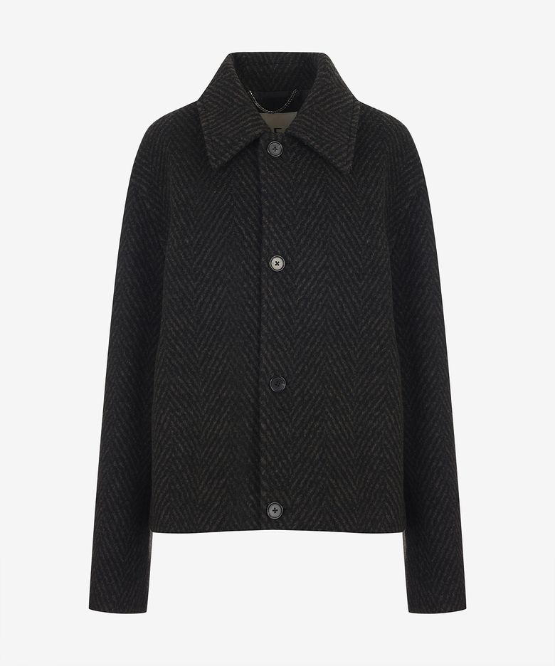 [Men] Herringbone Collared Crop Jacket (PPMAX6304)