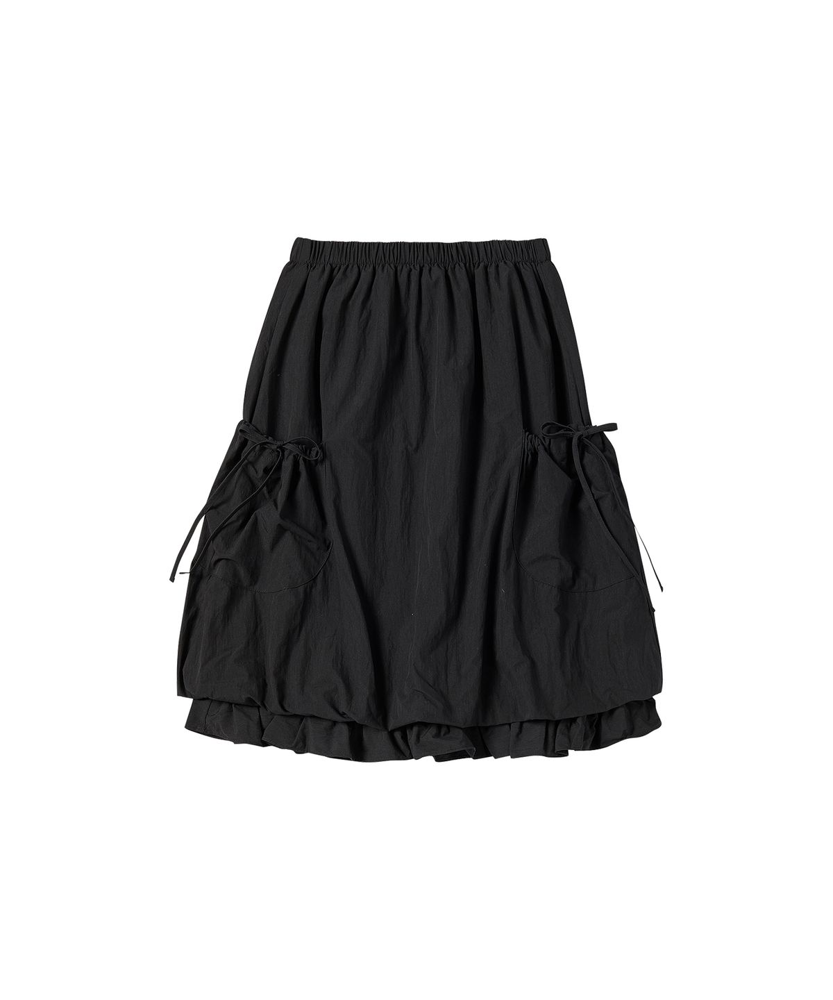 꼬모니노즈(COMONINOZ) W PUFF BALLOON SKIRT [BLACK]