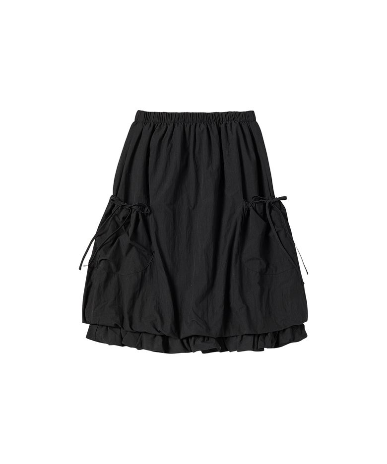 W PUFF BALLOON SKIRT [BLACK]