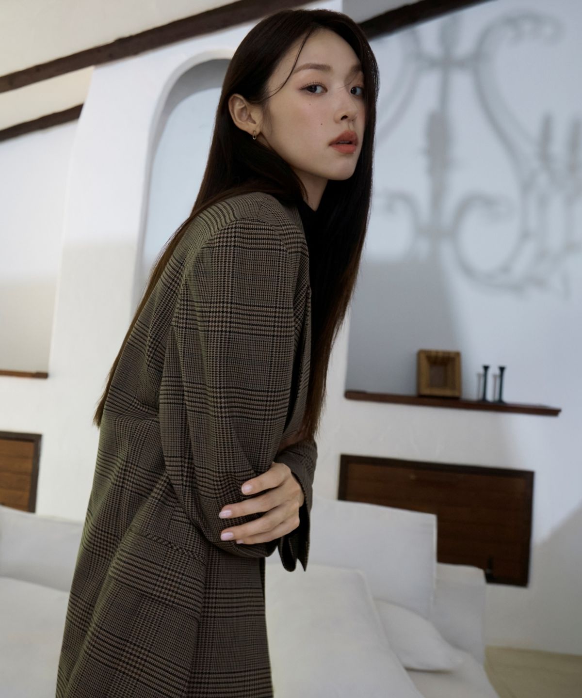 지이크 서촌 하우스(SIEG SEOCHON HAUS) [Women] Marzotto Glen Check Tailored Set-Up Jacket (PPEAH4406)