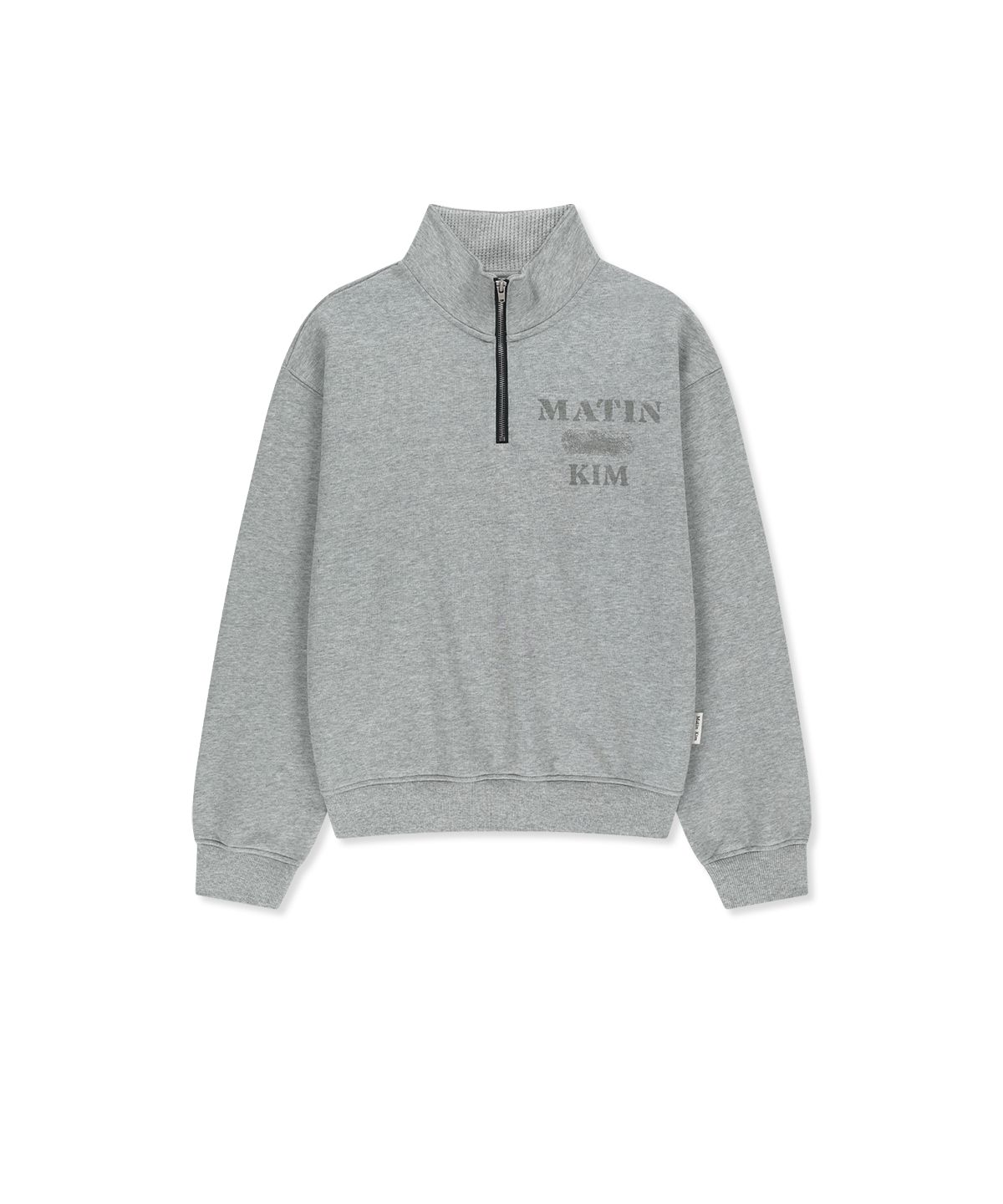 마뗑킴(MATIN KIM) MATIN LOGO QUARTER ZIP UP IN GREY