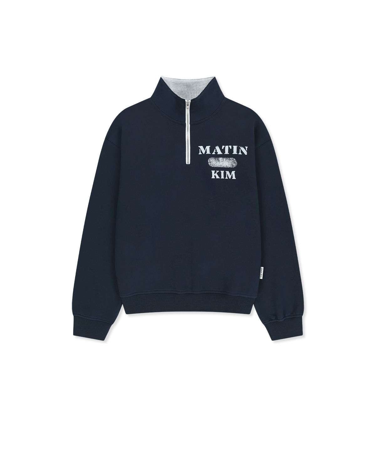 마뗑킴(MATIN KIM) MATIN LOGO QUARTER ZIP UP IN NAVY