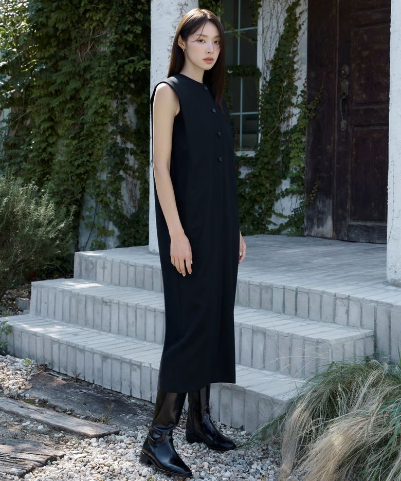 [최미나수 PICK] [Women] Minimal Long Vest Dress (PPOAH2411)