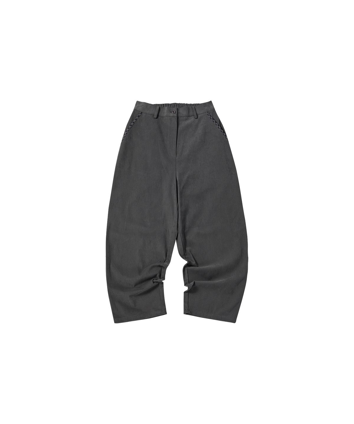 꼬모니노즈(COMONINOZ) W CHECK TO POCKET PANT [DEEP GRAY]