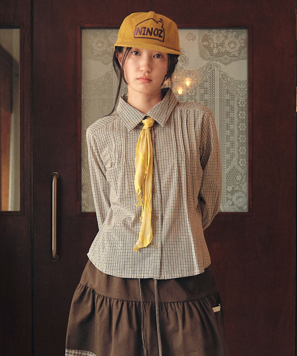 꼬모니노즈(COMONINOZ) W PINTUCK SHIRTS [IVORY]