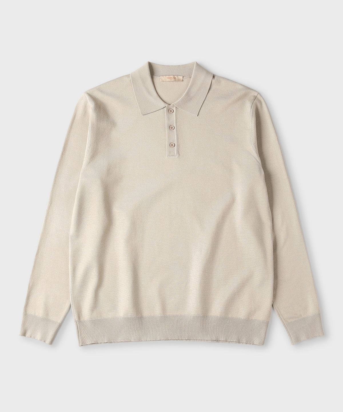 빠니깔레(PANICALE) 베이지 비스코스 혼방 폴로 니트
