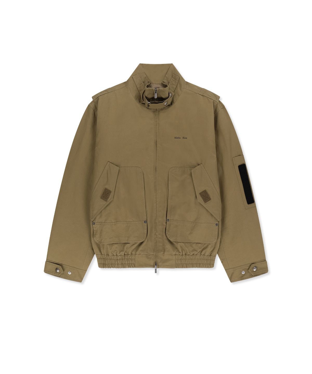 마뗑킴(MATIN KIM) BUCKLE HIGH NECK UTILITY JUMPER IN KHAKI