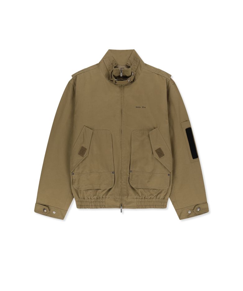 BUCKLE HIGH NECK UTILITY JUMPER IN KHAKI