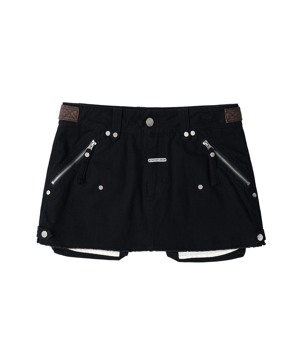 더바이닐하우스(THEVINYLHOUSE) UTILITY SADDLE MICRO SKIRT(W) BLACK