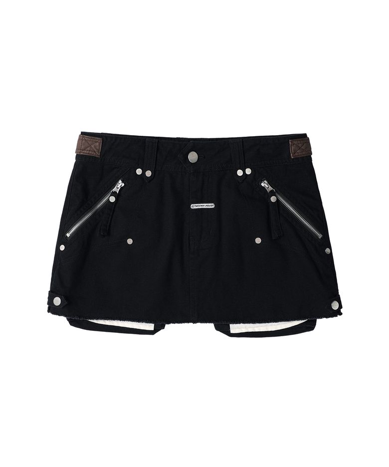 UTILITY SADDLE MICRO SKIRT(W) BLACK