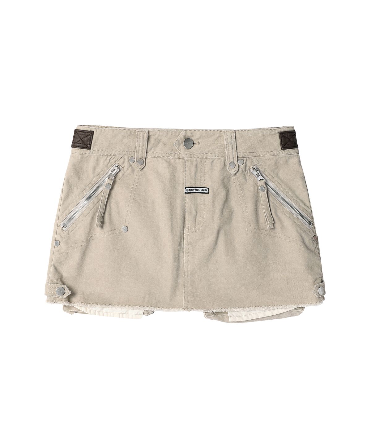 더바이닐하우스(THEVINYLHOUSE) UTILITY SADDLE MICRO SKIRT(W) BEIGE