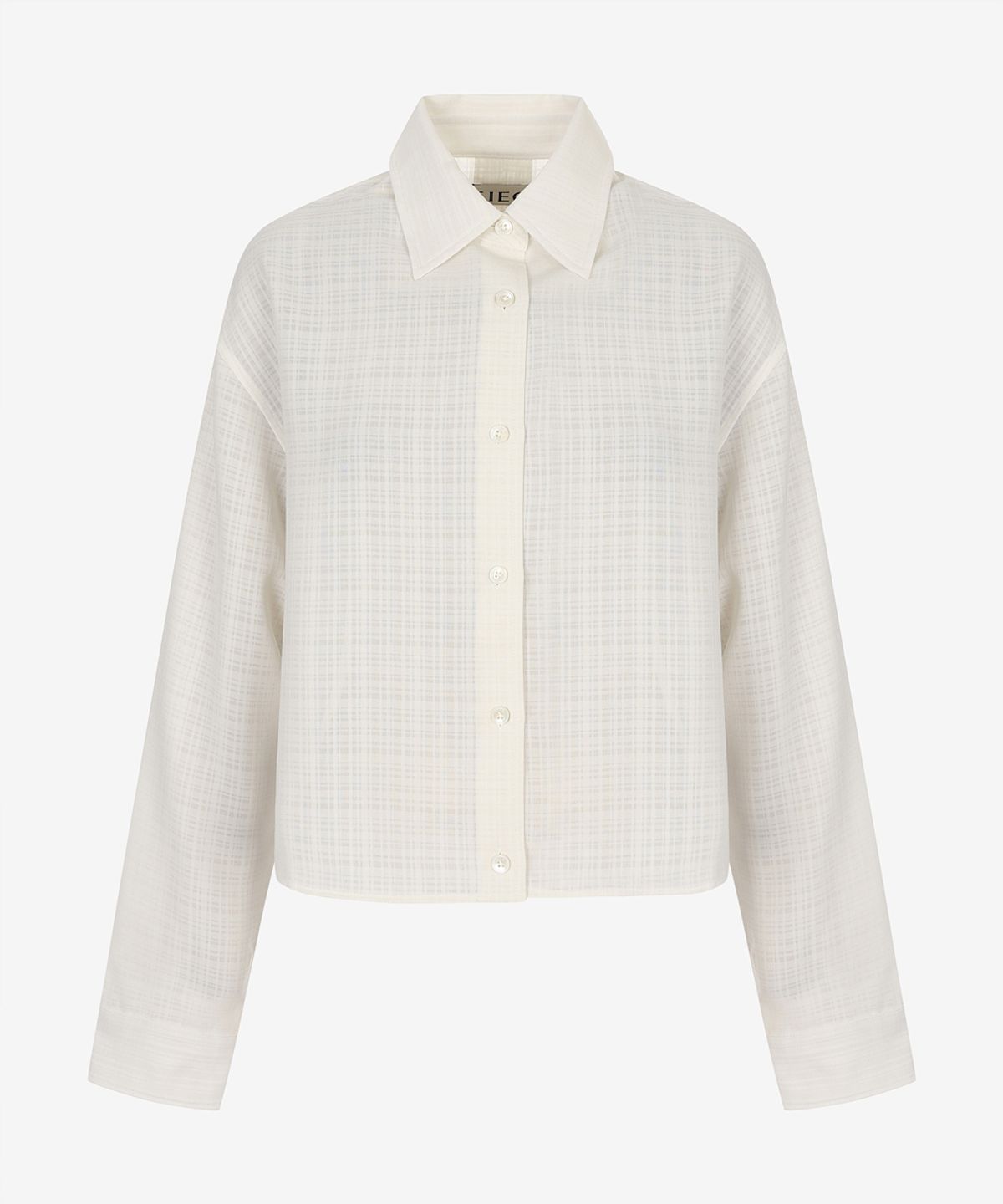 지이크 서촌 하우스(SIEG SEOCHON HAUS) [Women] Seer check pattern long sleeve crop shirt (PMBAB5410)
