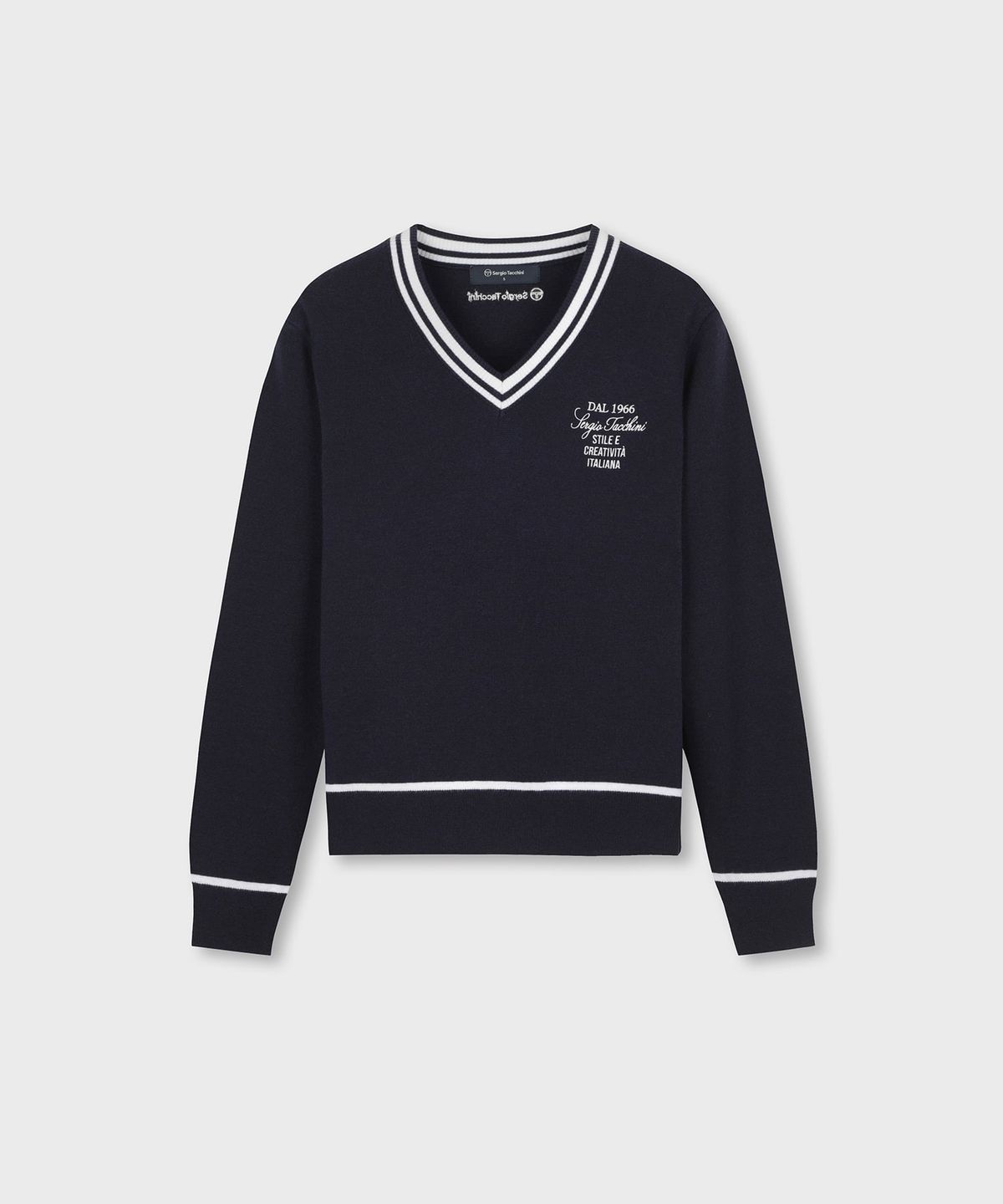 세르지오 타키니(SERGIO TACCHINI) W 브이넥 스웨터 (Navy)