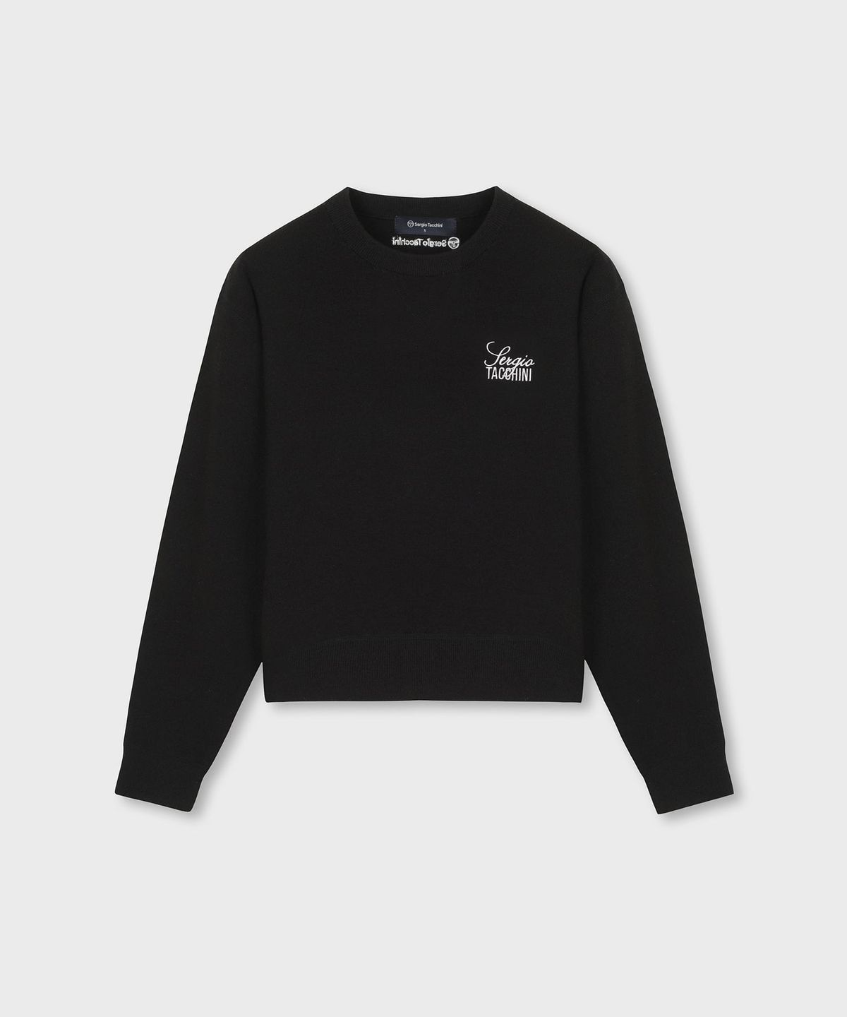 세르지오 타키니(SERGIO TACCHINI) W 라운드 스몰로고 스웨터 (Black)